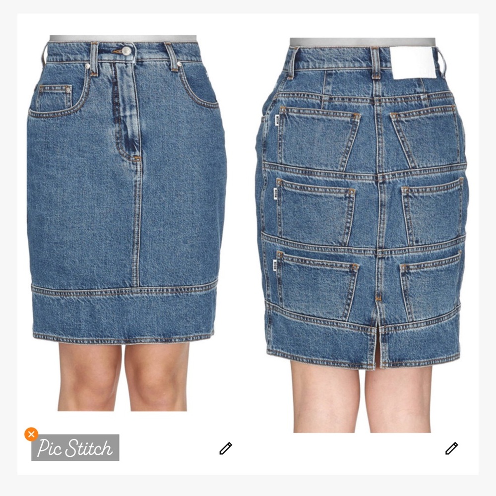 MSGM  Milano Multi Pocket Denim Skirt